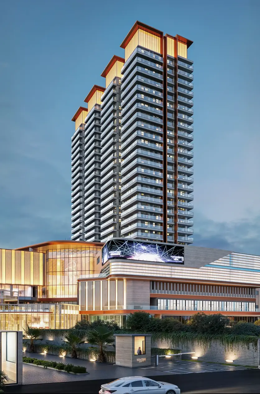 Decorative curve design element – left side